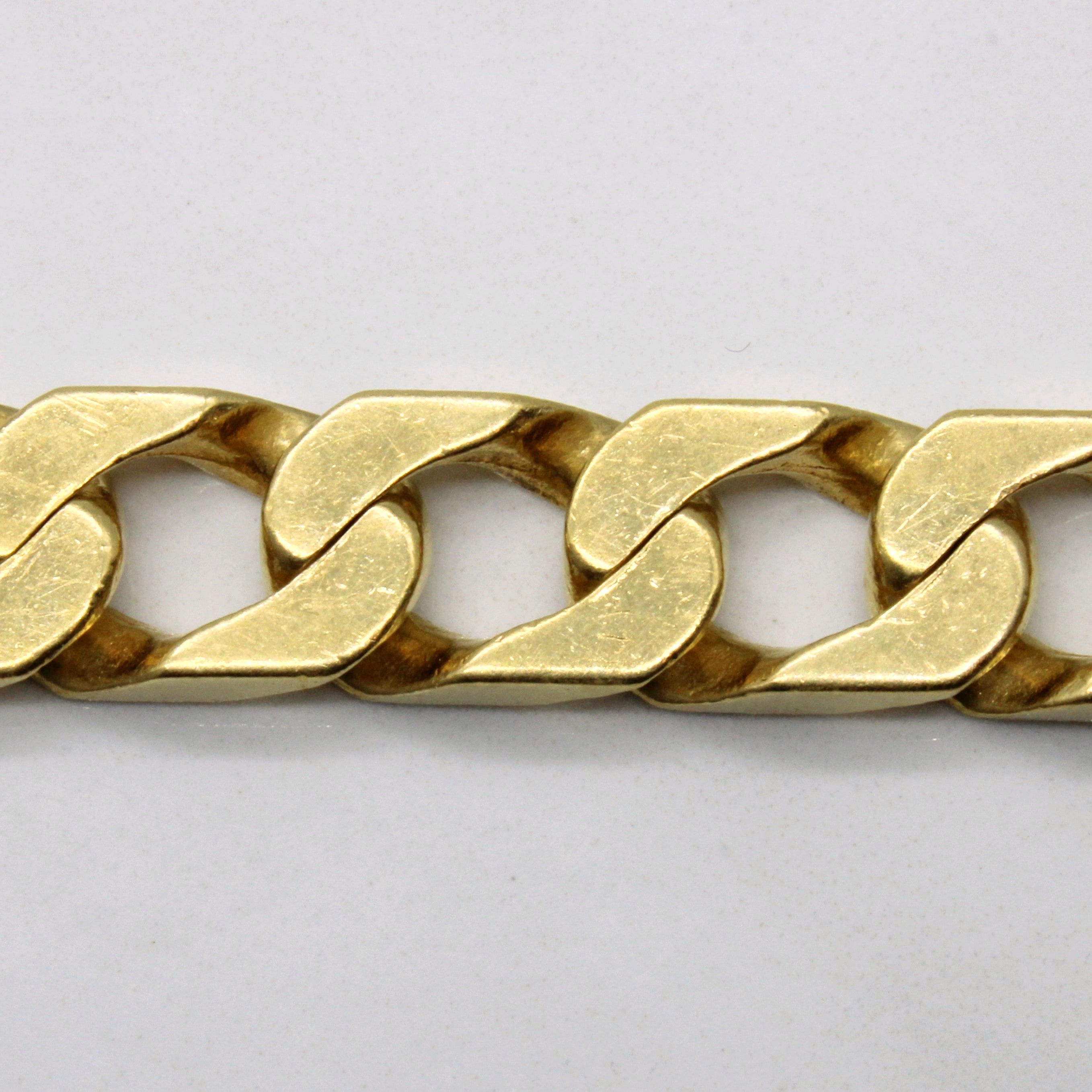 Bracelet à maillons gourmette en or jaune 18 carats | 8 pouces | 