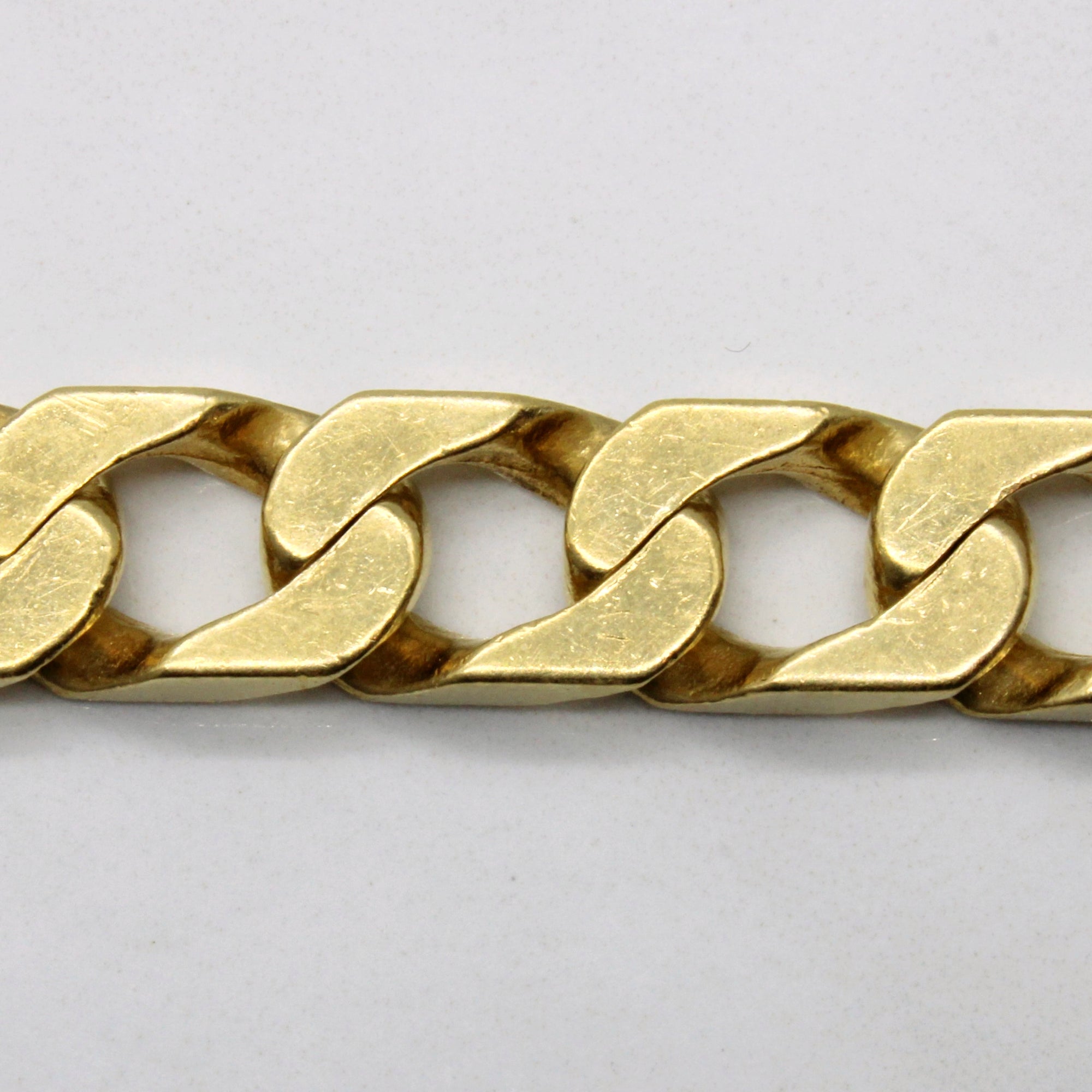 18k Yellow Gold Curb Link Chain Bracelet | 8