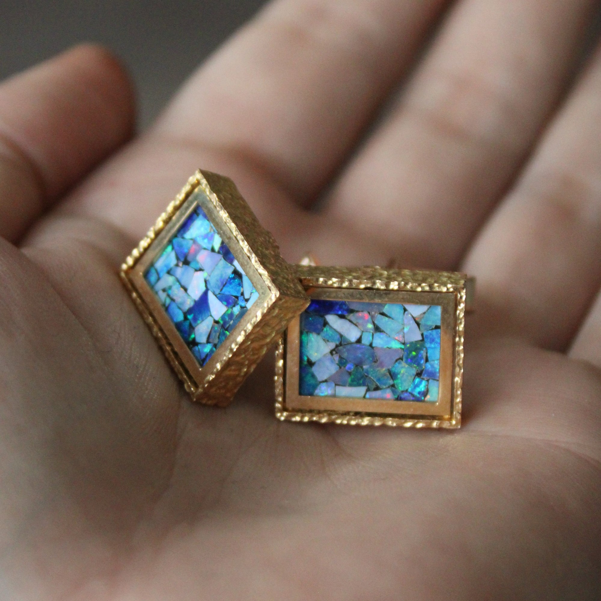 Cavelti' Opal Mosaic Cufflinks | 4.50ctw |