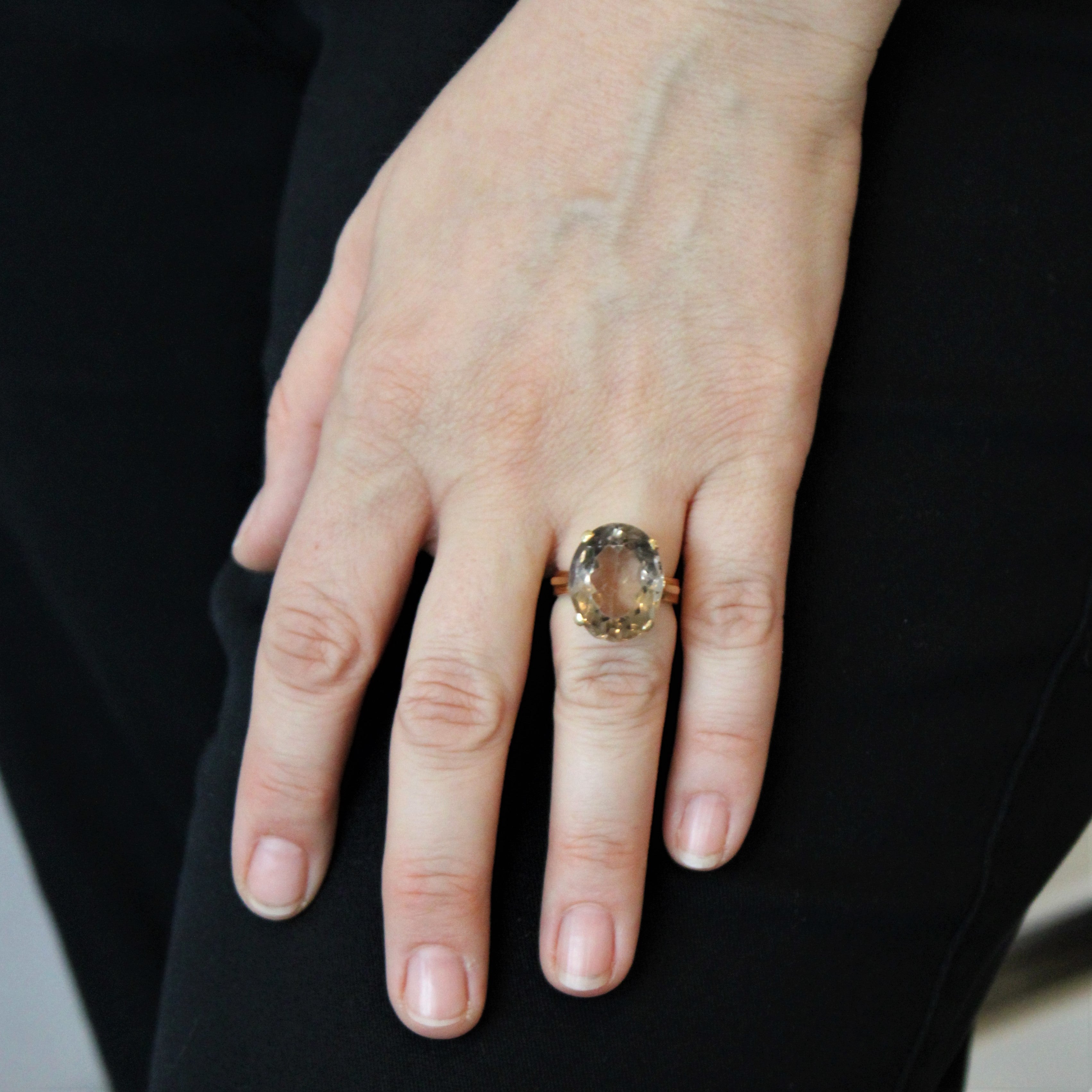 Smokey Quartz Cocktail Ring | 13.00ct | SZ 7 |