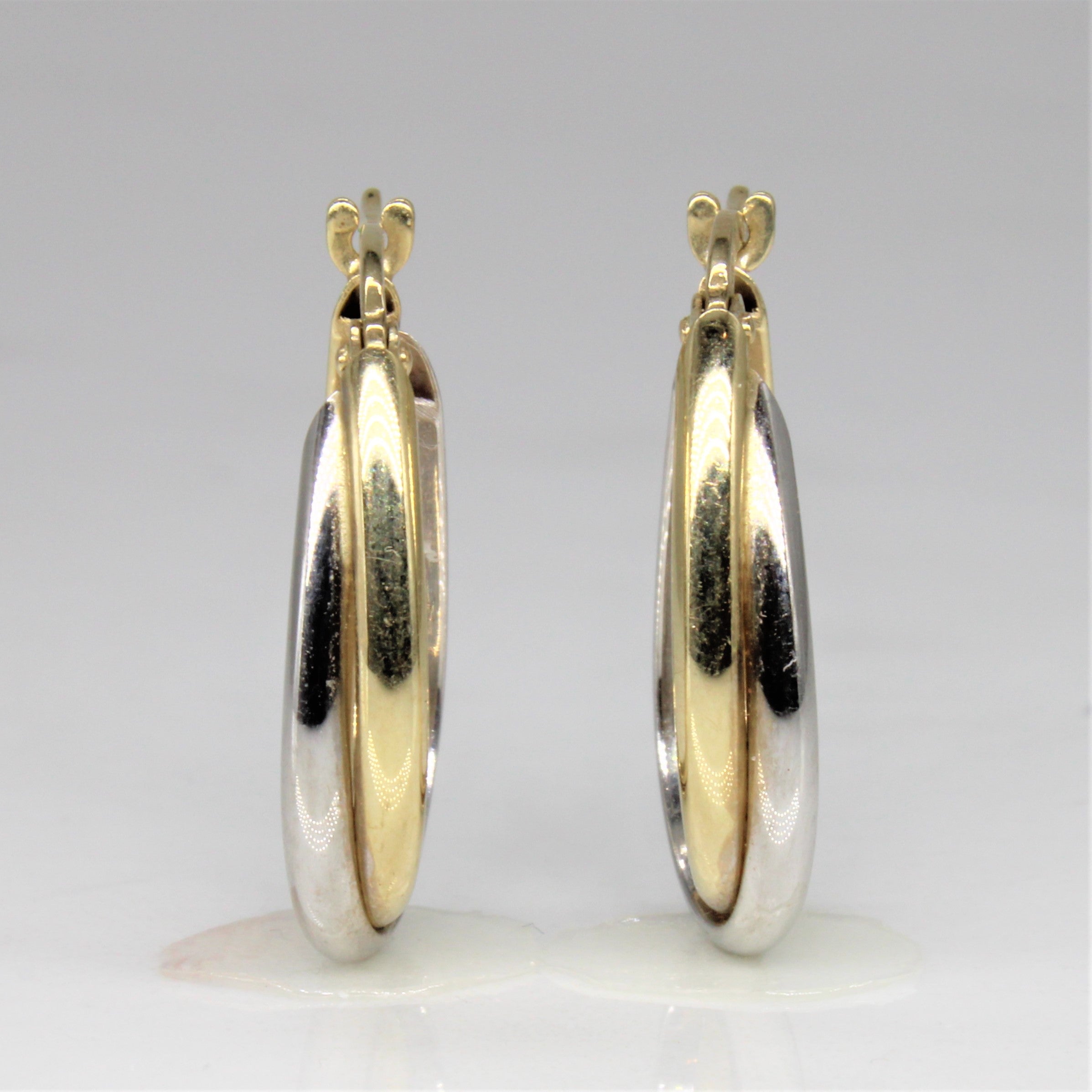 Two Tone Twist Hoop Earrings |