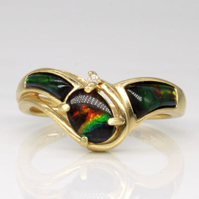 Ammolite & Diamond Ring | 1.00ctw, 0.01ct | SZ 7.25 |