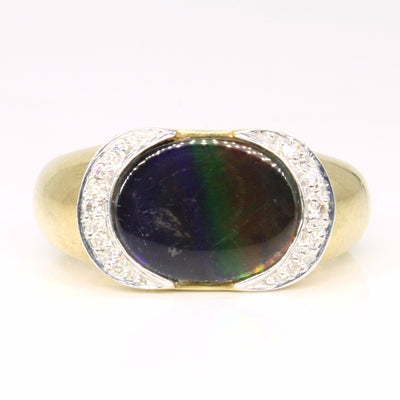 Oval Ammolite & Diamond Ring | 1.30ct, 0.05ctw | SZ 6.5 |