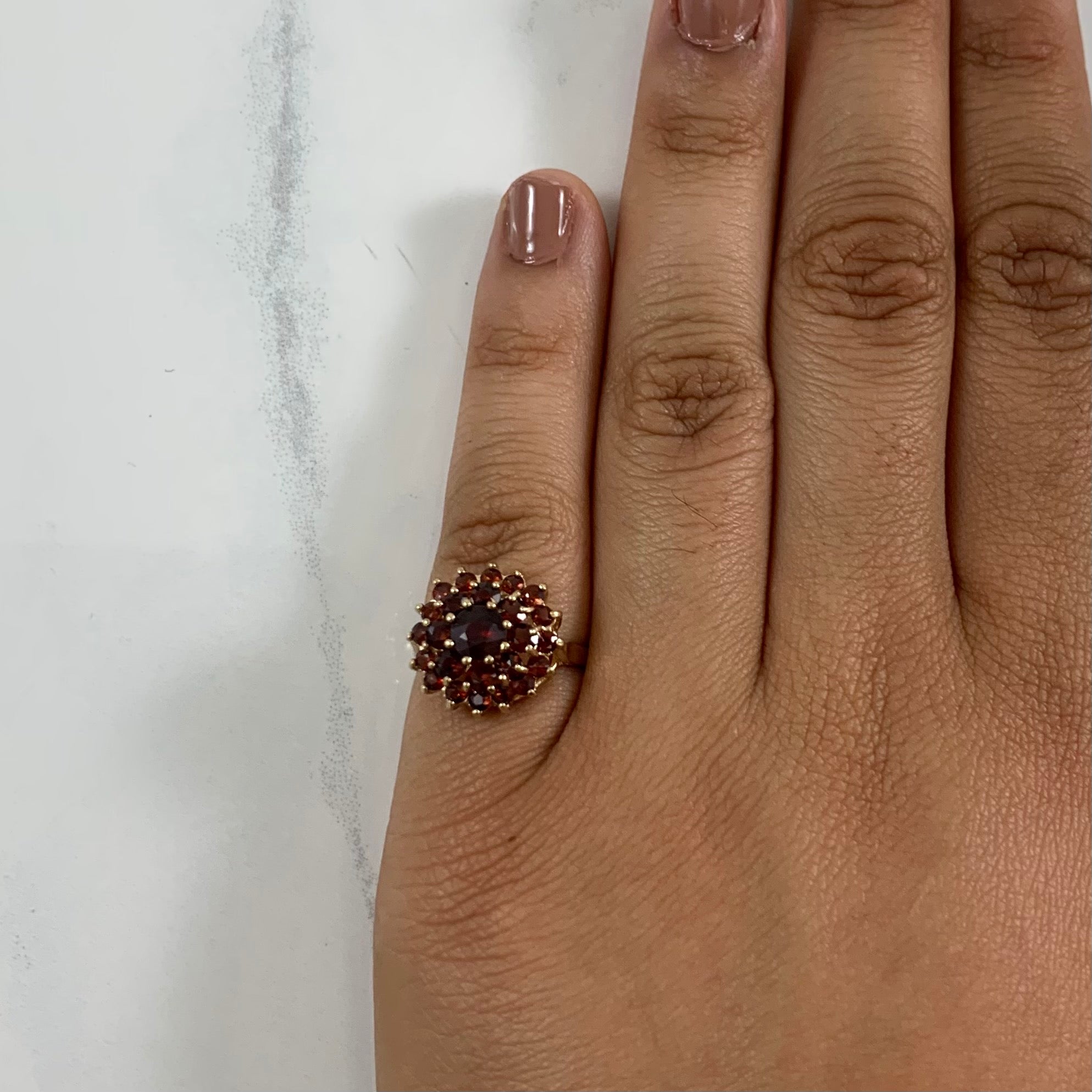 Garnet Cluster Cocktail Ring | 2.00ctw | SZ 5 |
