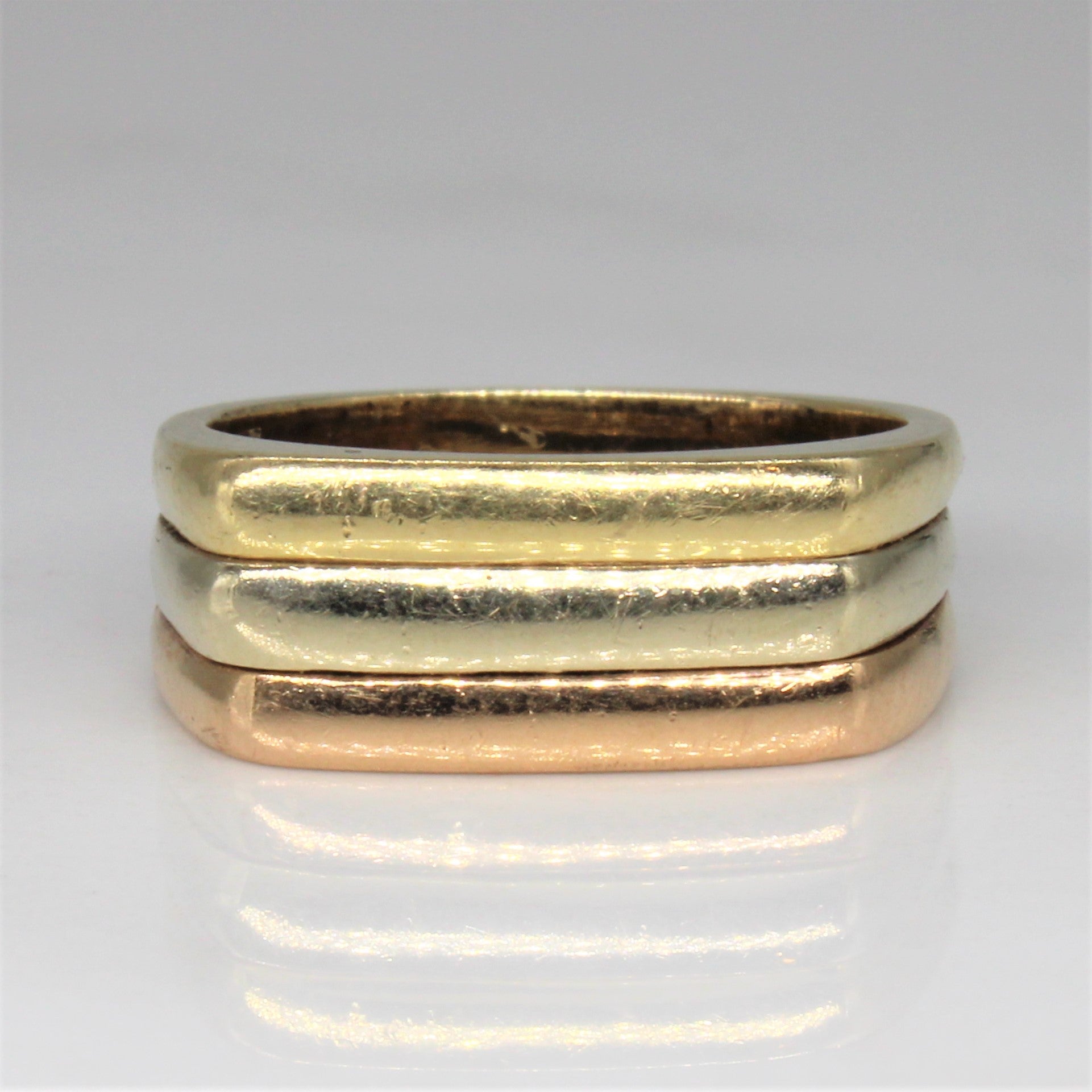 Tri Tone Flat Edge Stacking Ring | SZ 6.25 |