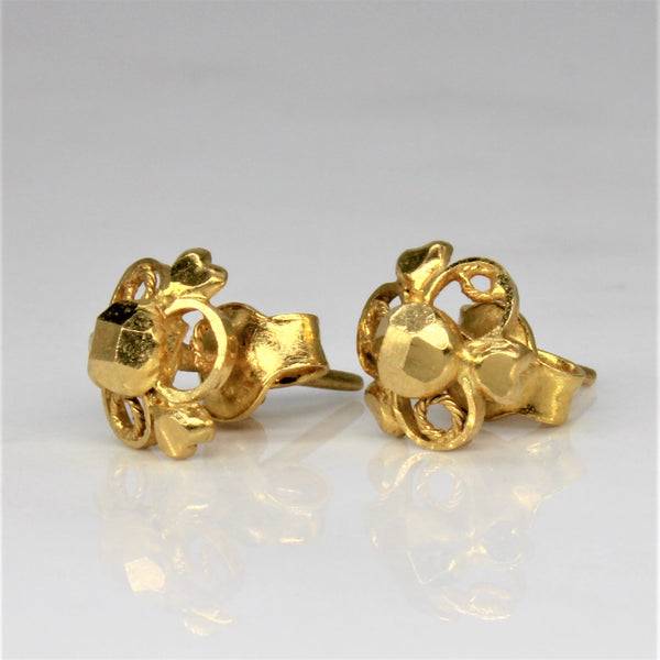 Yellow Gold Stud Earrings |