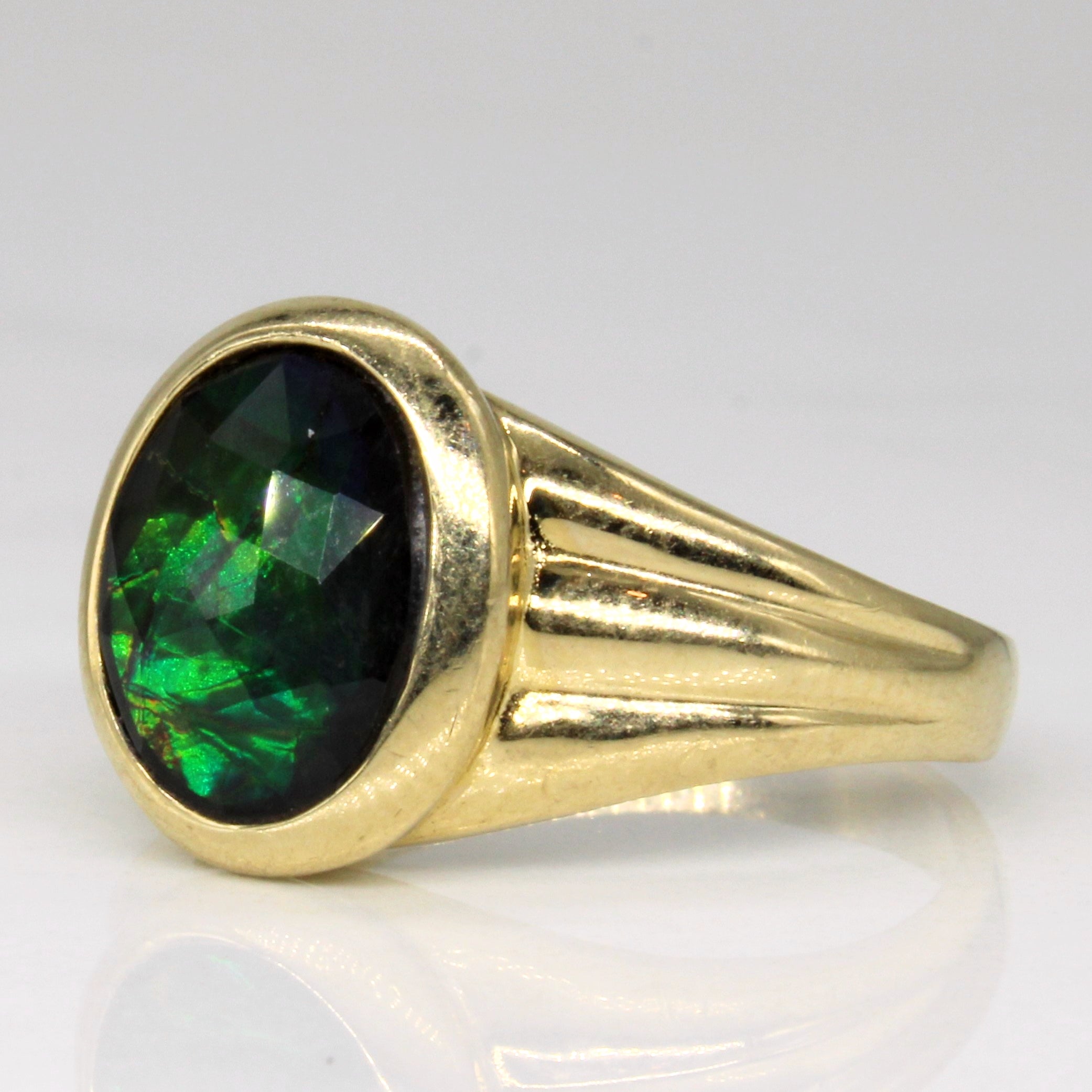 Solitaire Ammolite Cocktail Ring | 1.60ct | SZ 7 |