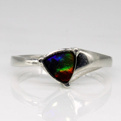 Triangular Ammolite Ring | 0.55ct | SZ 7 |