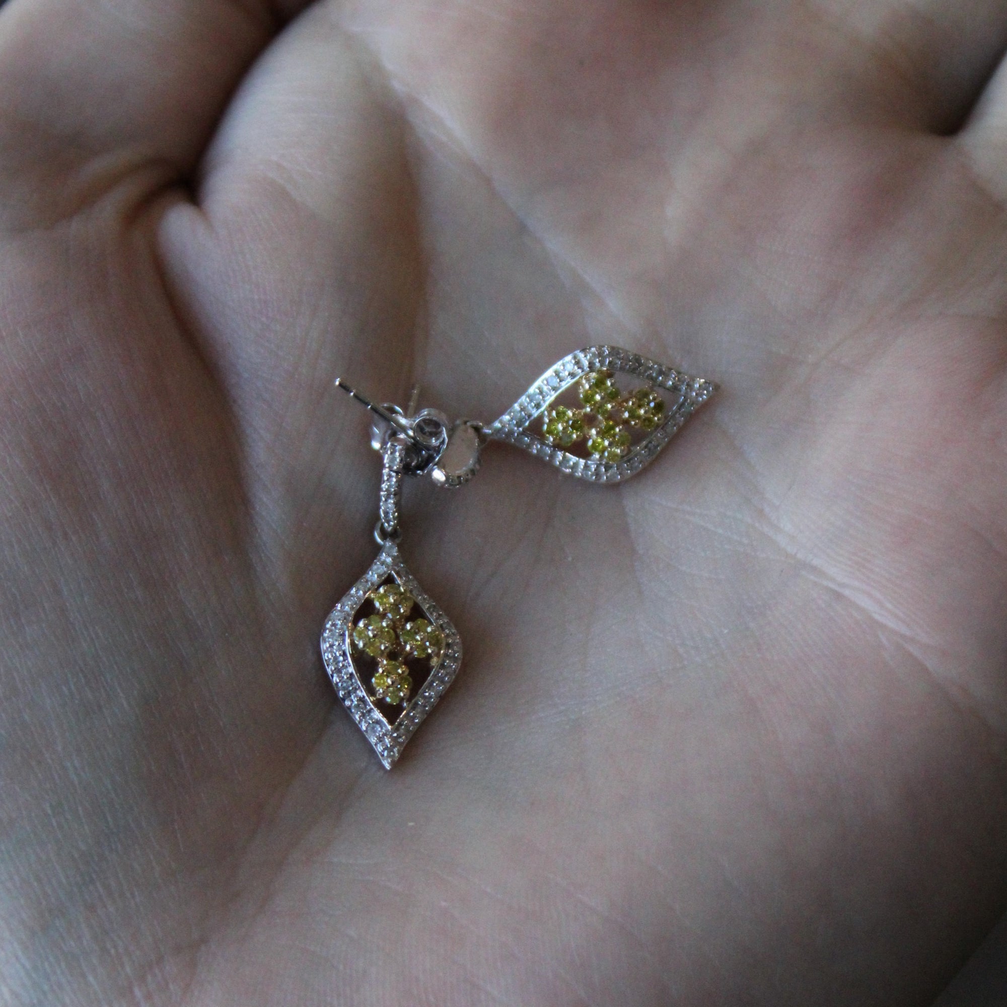 Two Tone Diamond Drop Earrings | 0.34ctw |