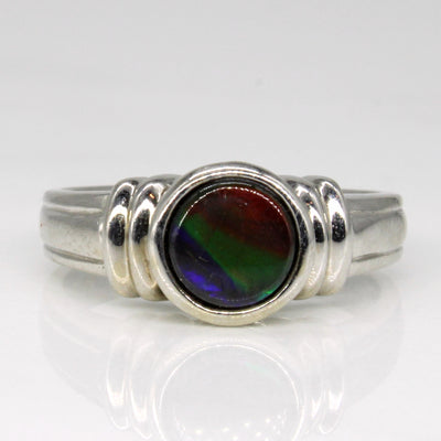Solitaire Ammolite Ring | 0.50ct | SZ 5.5 |