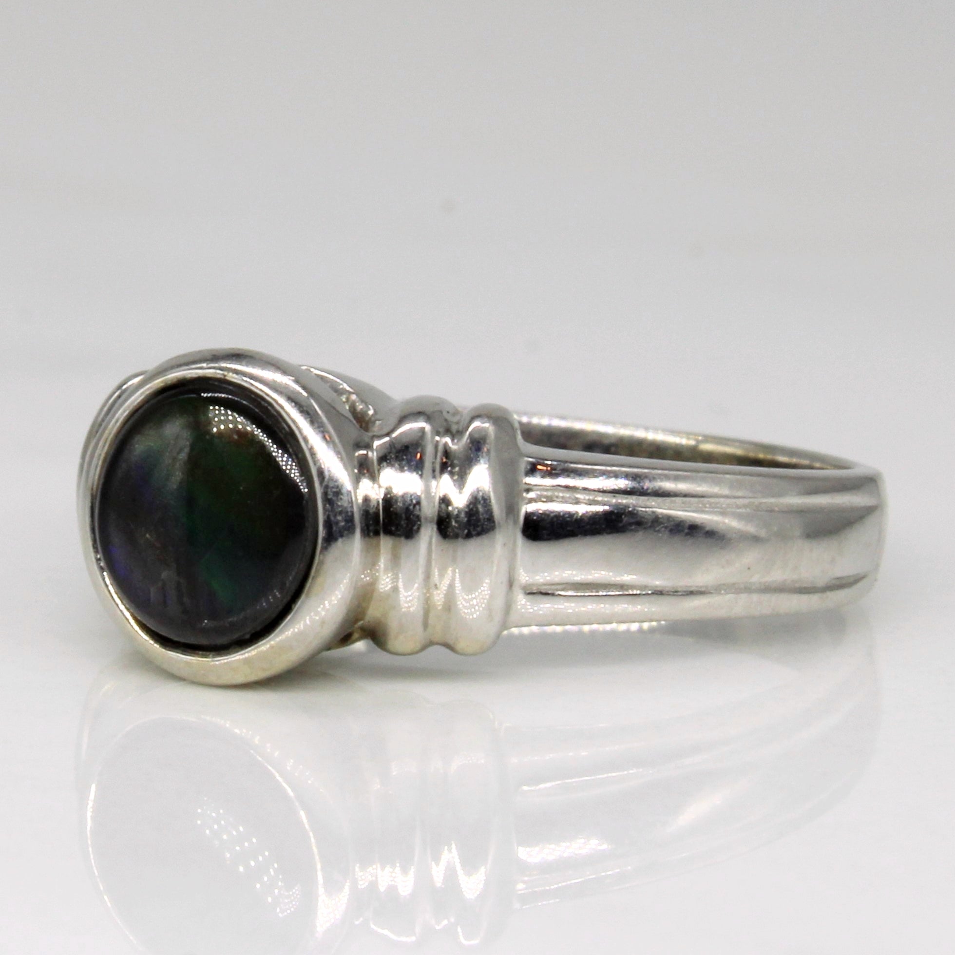 Solitaire Ammolite Ring | 0.50ct | SZ 5.5 |