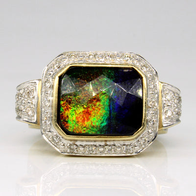 Ammolite & Diamond Cocktail Ring | 3.30ct, 0.15ctw | SZ 7 |