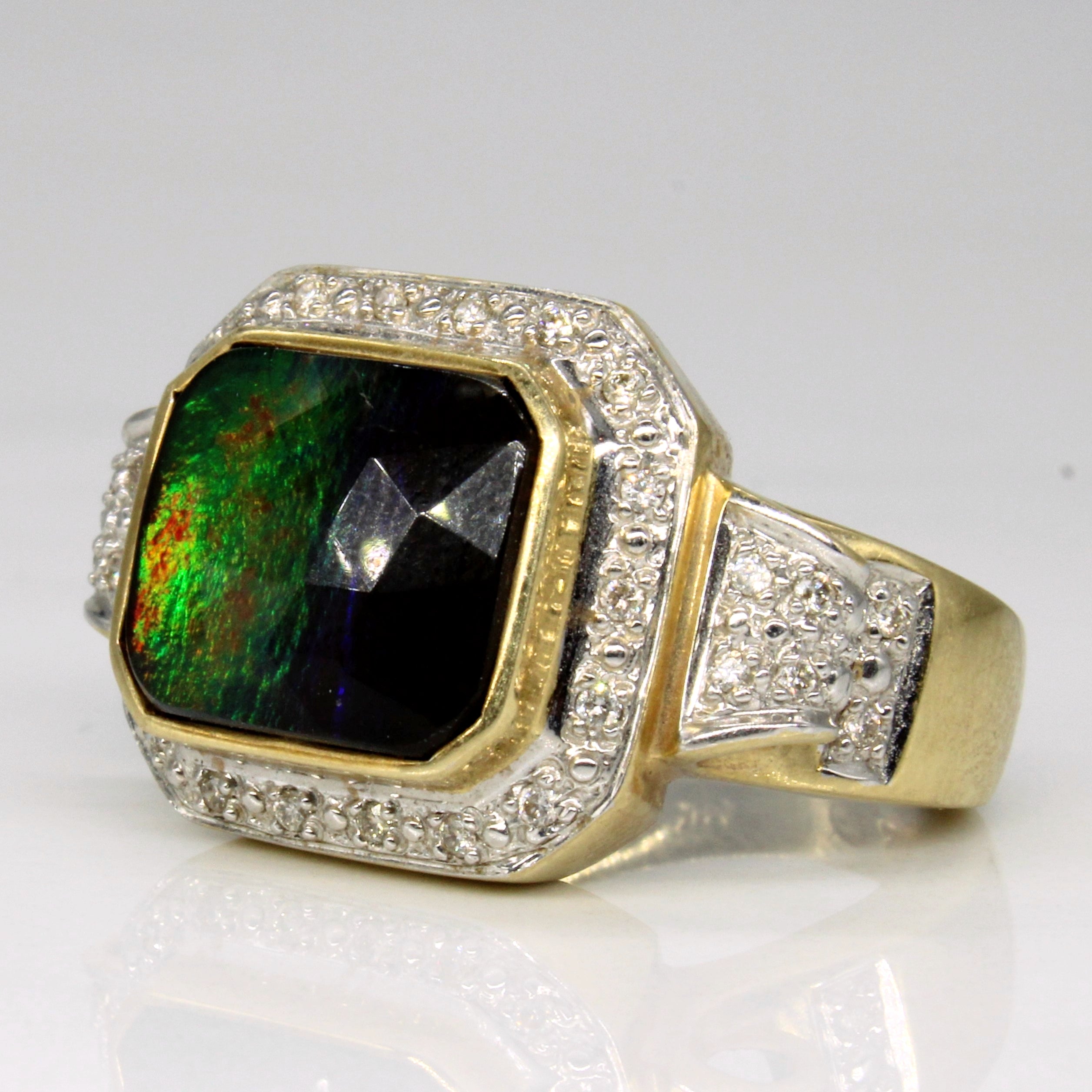 Ammolite & Diamond Cocktail Ring | 3.30ct, 0.15ctw | SZ 7 |