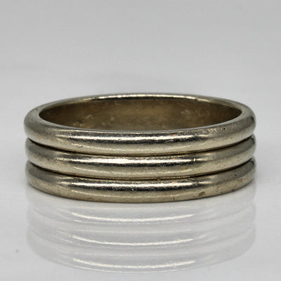 Grooved White Gold Band | SZ 10 |