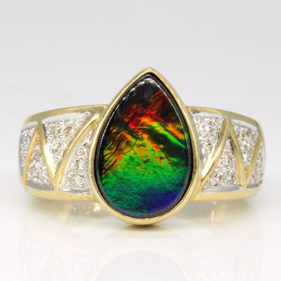 Ammolite & Diamond Ring | 1.95ct, 0.11ctw | SZ 7.25 |
