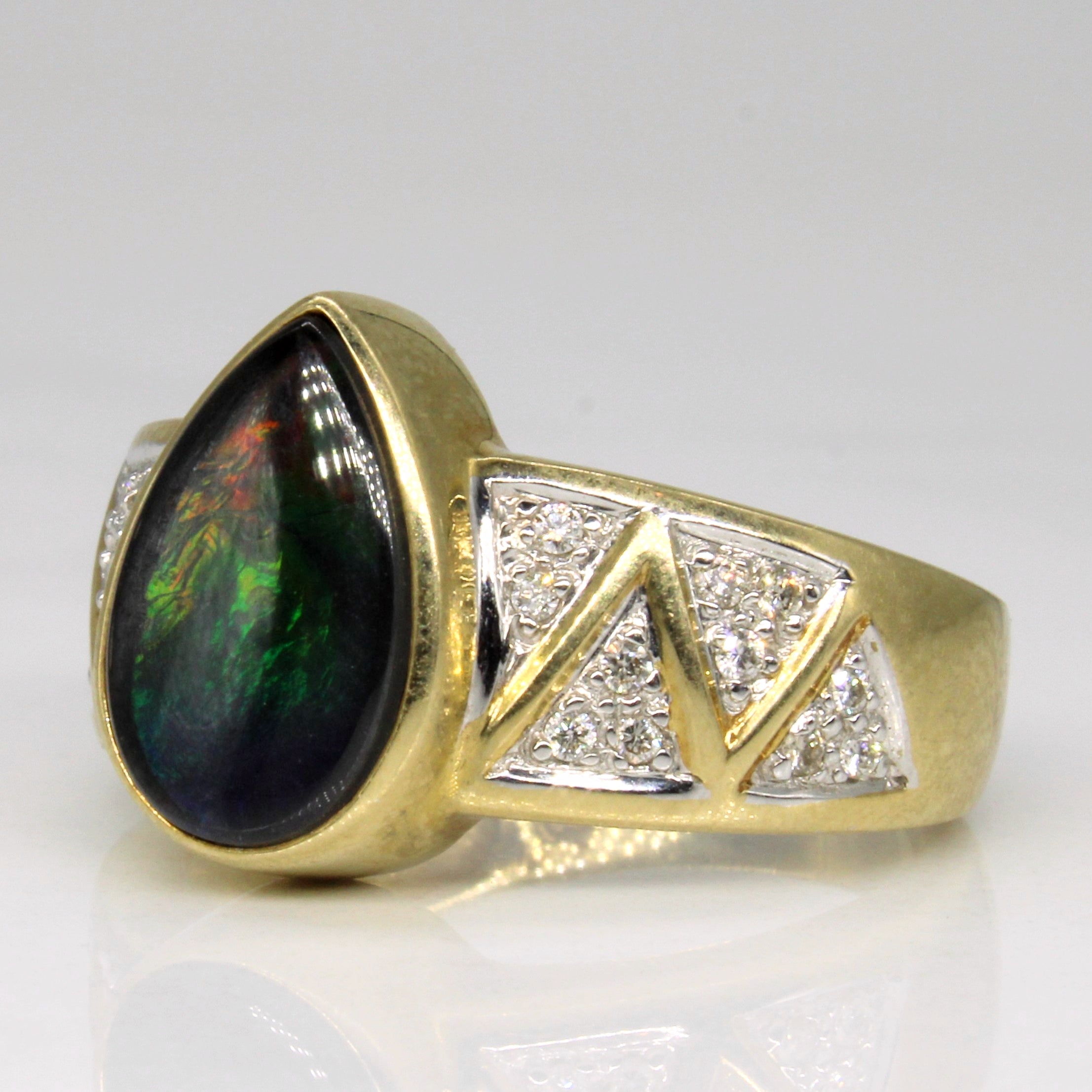 Ammolite & Diamond Ring | 1.95ct, 0.11ctw | SZ 7.75 |