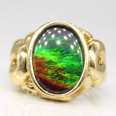 Abstract Ammolite Cocktail Ring | 2.40ct | SZ 6.75 |