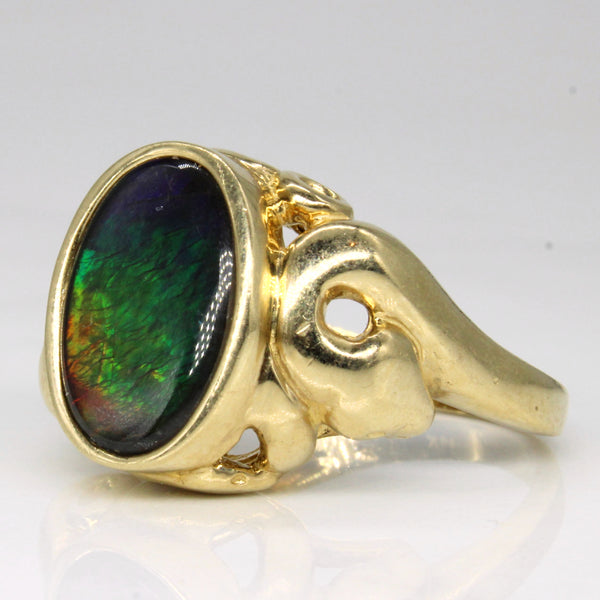 Abstract Ammolite Cocktail Ring | 2.40ct | SZ 6.75 |