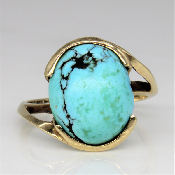 Bypass Turquoise Cocktail Ring | 5.50ct | SZ 8 |