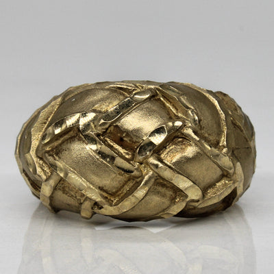 Braided Yellow Gold Croissant Ring | SZ 6 |