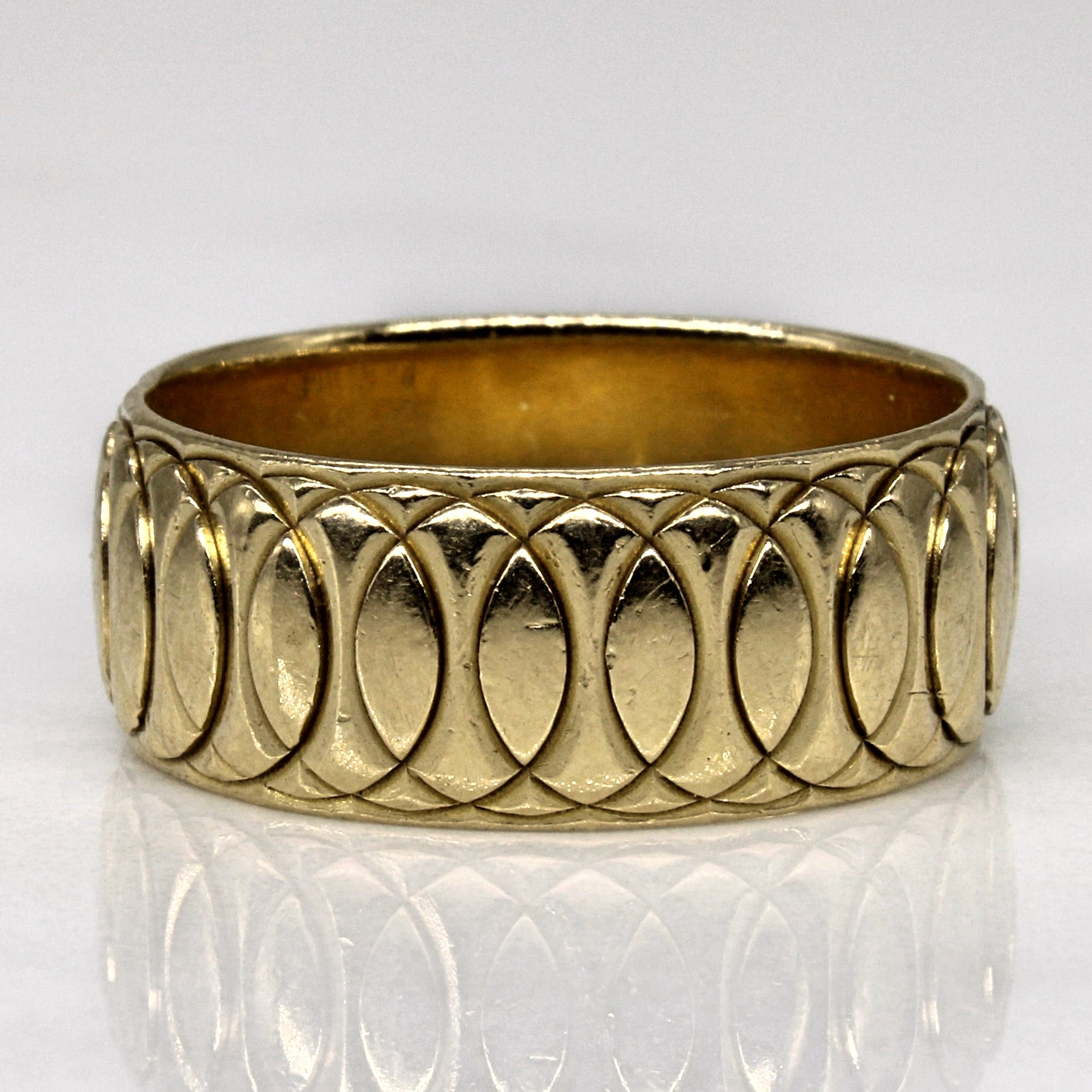 Yellow Gold Circle Pattern Ring | SZ 8 |