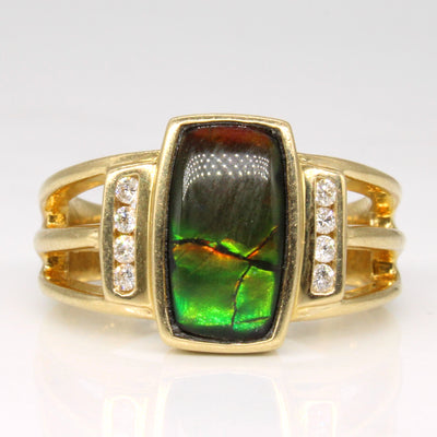 Ammolite & Diamond Cocktail Ring | 1.65ct, 0.08ctw | SZ 7.25 |