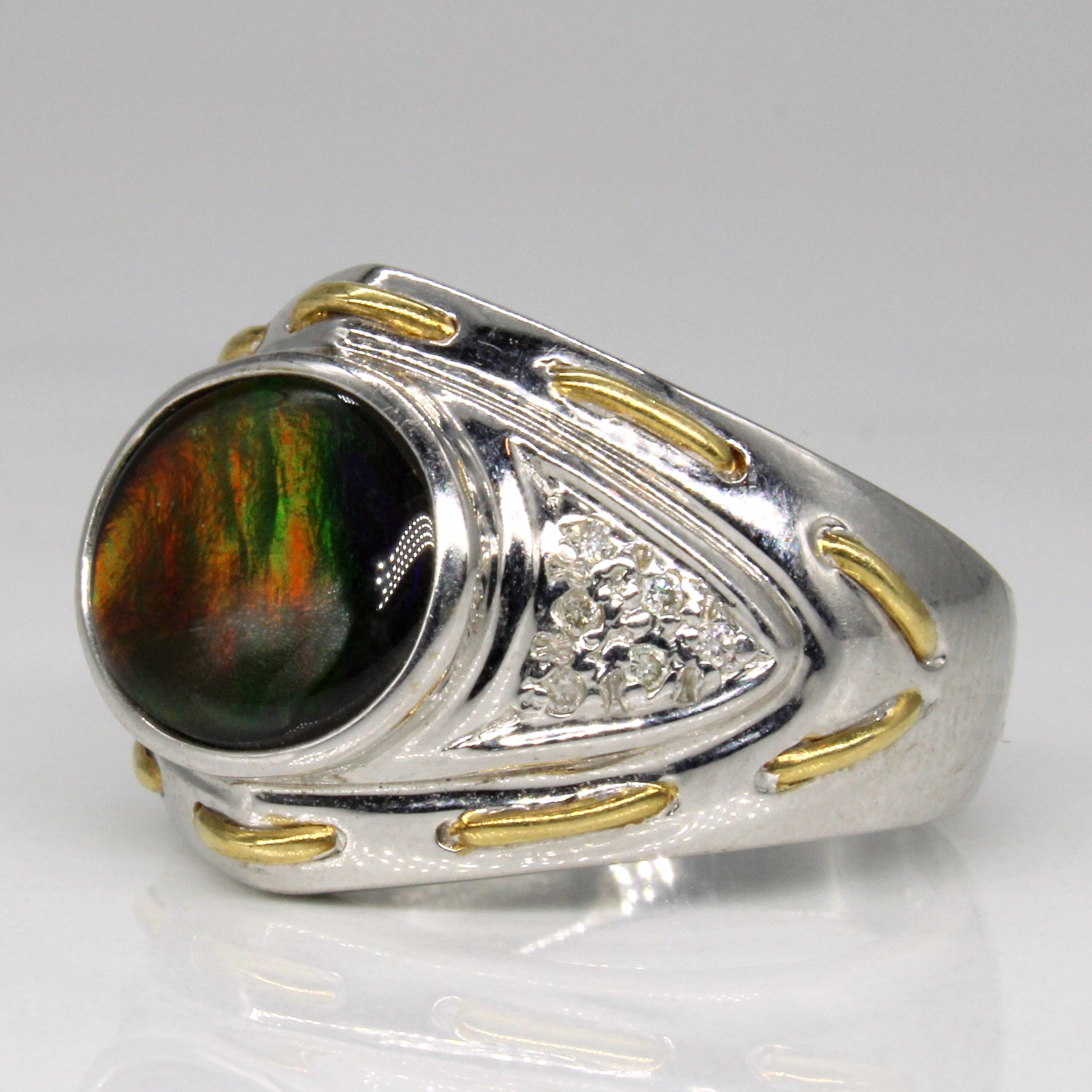 Ammolite & Diamond Cocktail Ring | 1.80ct, 0.06ctw | SZ 6.5 |
