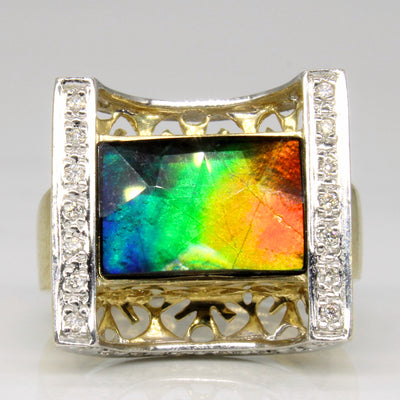 Ammolite & Diamond Cocktail Ring | 2.15ct, 0.15ctw | SZ 6 |