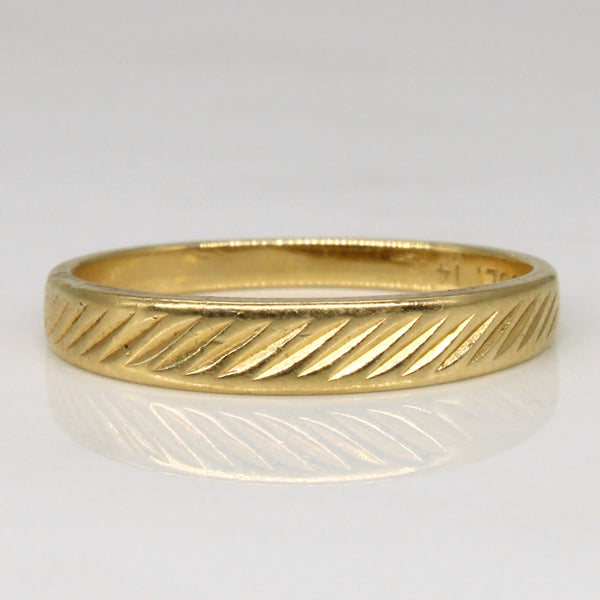 Tapered Yellow Gold Textured Band | SZ 6.25 |
