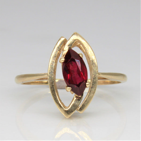 Synthetic Marquise Ruby Ring | 0.75ct | SZ 8.5 |