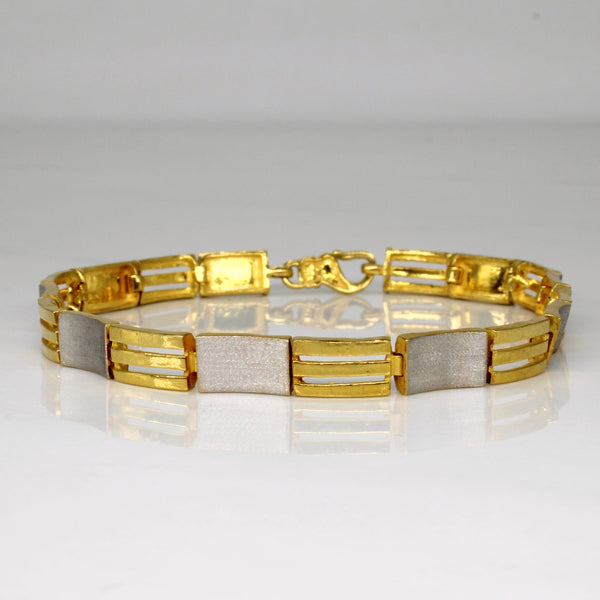 22k Two Tone Gold Bracelet | 7.5