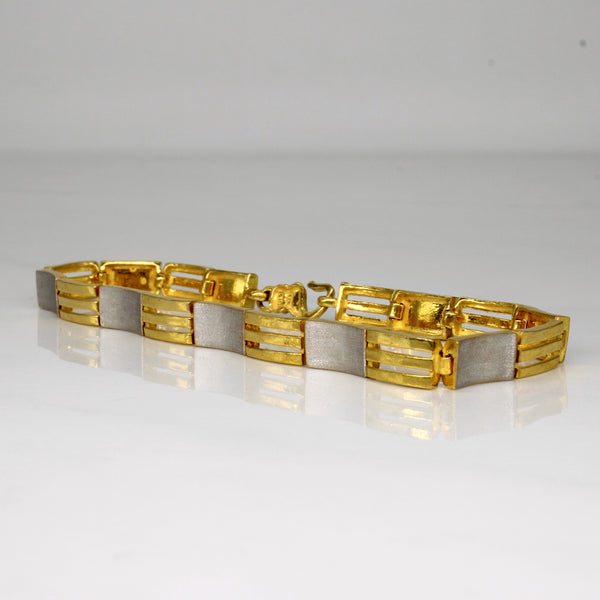 22k Two Tone Gold Bracelet | 7.5
