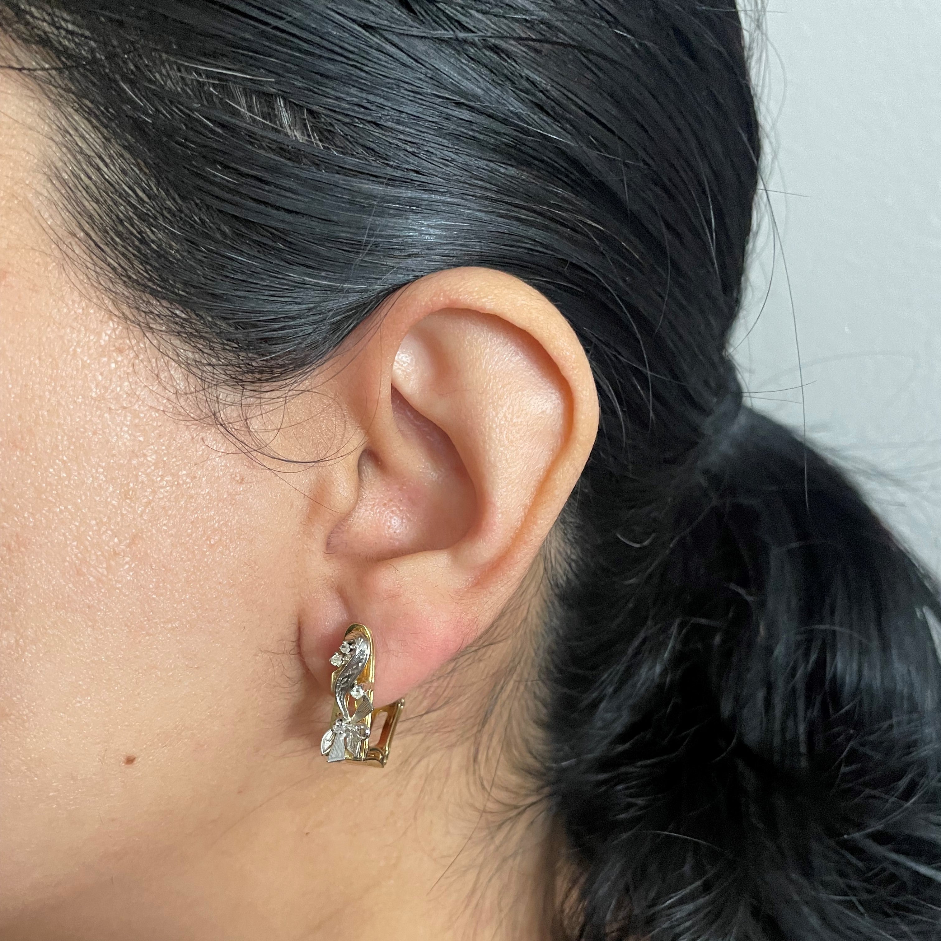 Geometric Diamond Hoop Earrings | 0.04ctw |