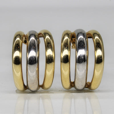 Two Tone Half Hoop Earrings |
