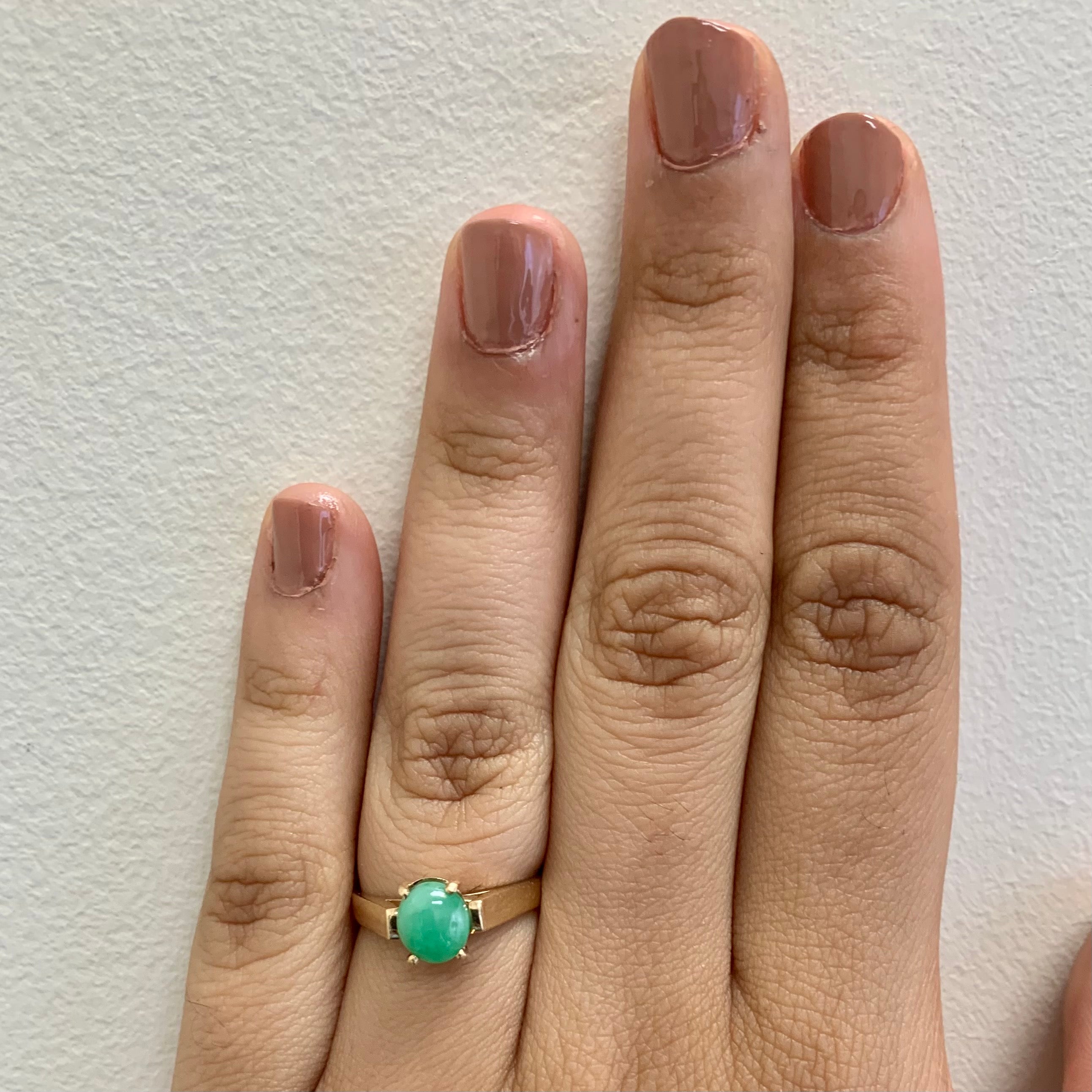 Nephrite Cabochon Solitaire Ring | 1.17ct | SZ 6.75 |
