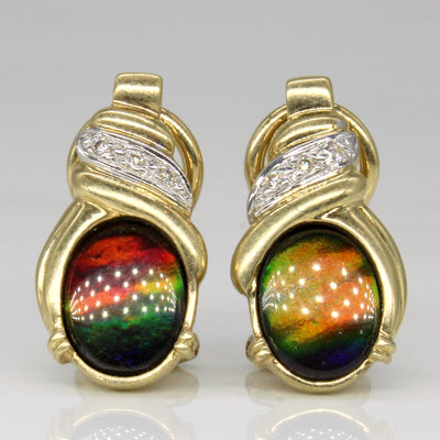 Ammolite & Diamond Earrings | 1.80ctw, 0.03ctw |