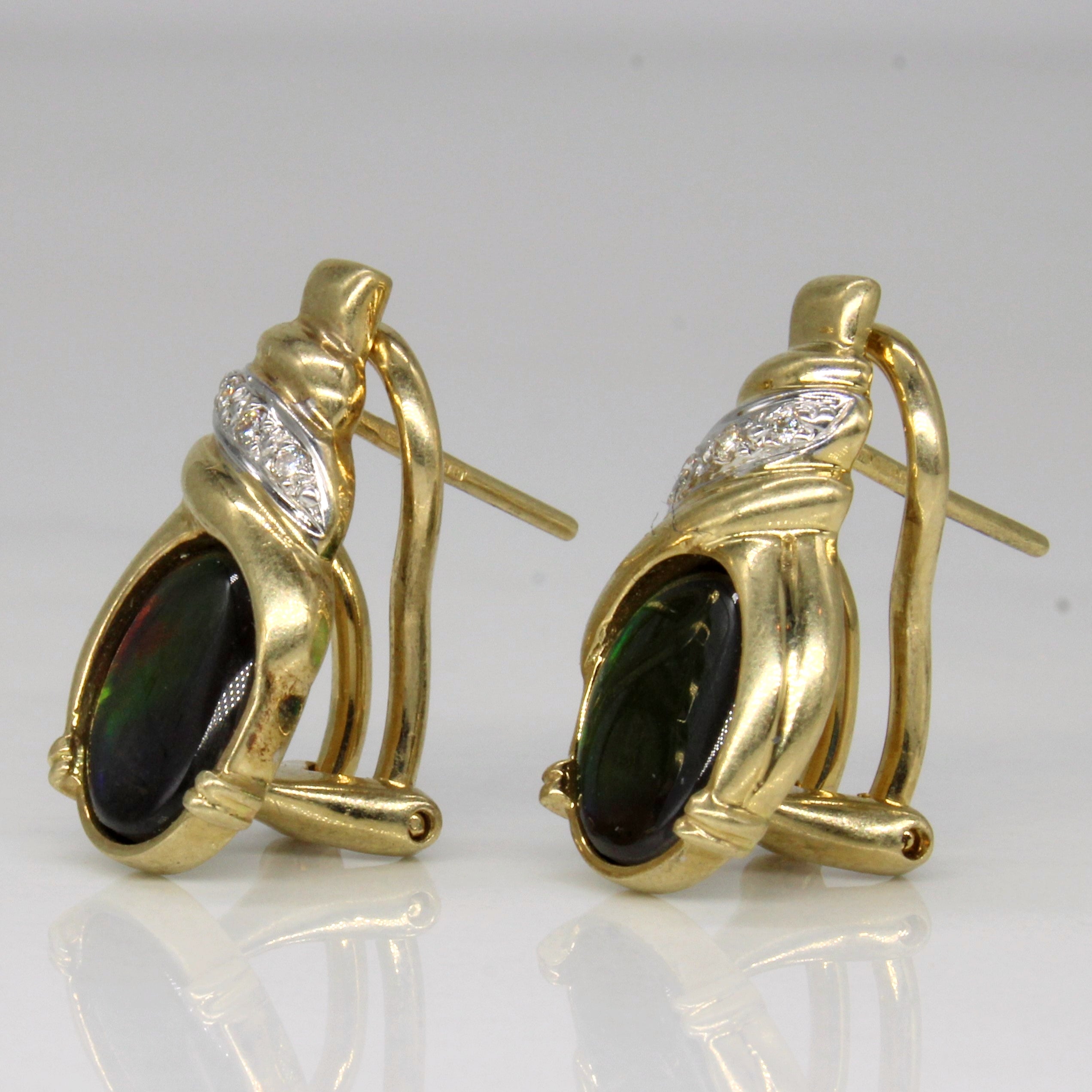 Ammolite & Diamond Earrings | 1.80ctw, 0.03ctw |