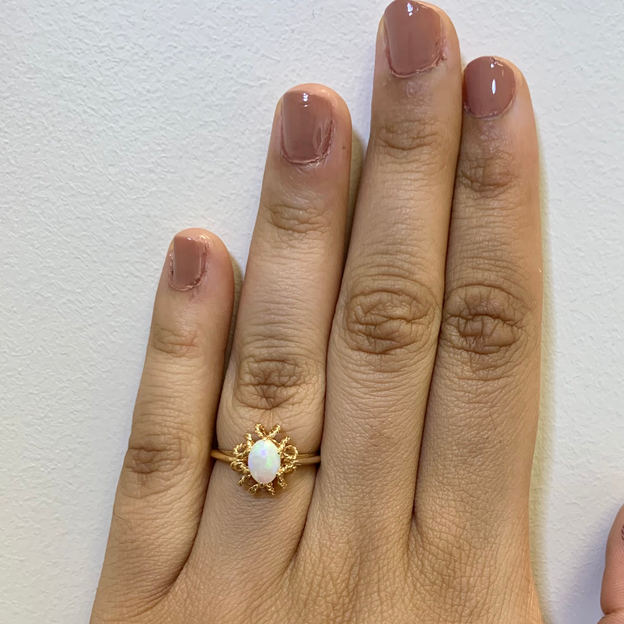 Open Work Opal Cocktail Ring | 0.50ct | SZ 6.25 |