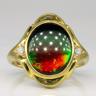 Ammolite & Diamond Cocktail Ring | 2.05ct, 0.04ctw | SZ 7 |