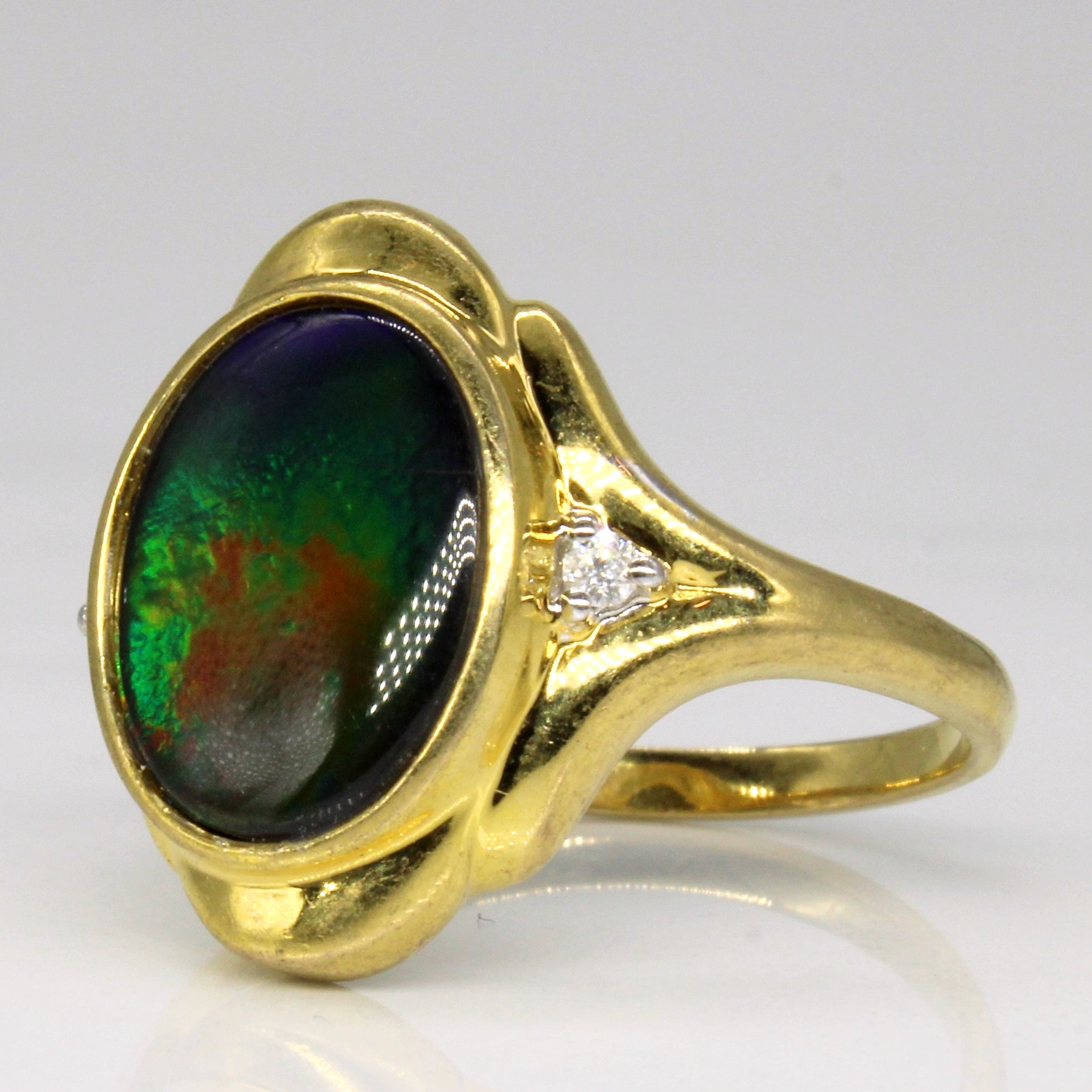 Ammolite & Diamond Cocktail Ring | 2.05ct, 0.04ctw | SZ 7 |