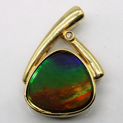 Ammolite & Diamond Large Pendant | 4.00ct, 0.02ct |