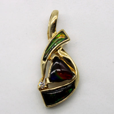 Ammolite & Diamond Pendant | 1.30ctw, 0.02ct |