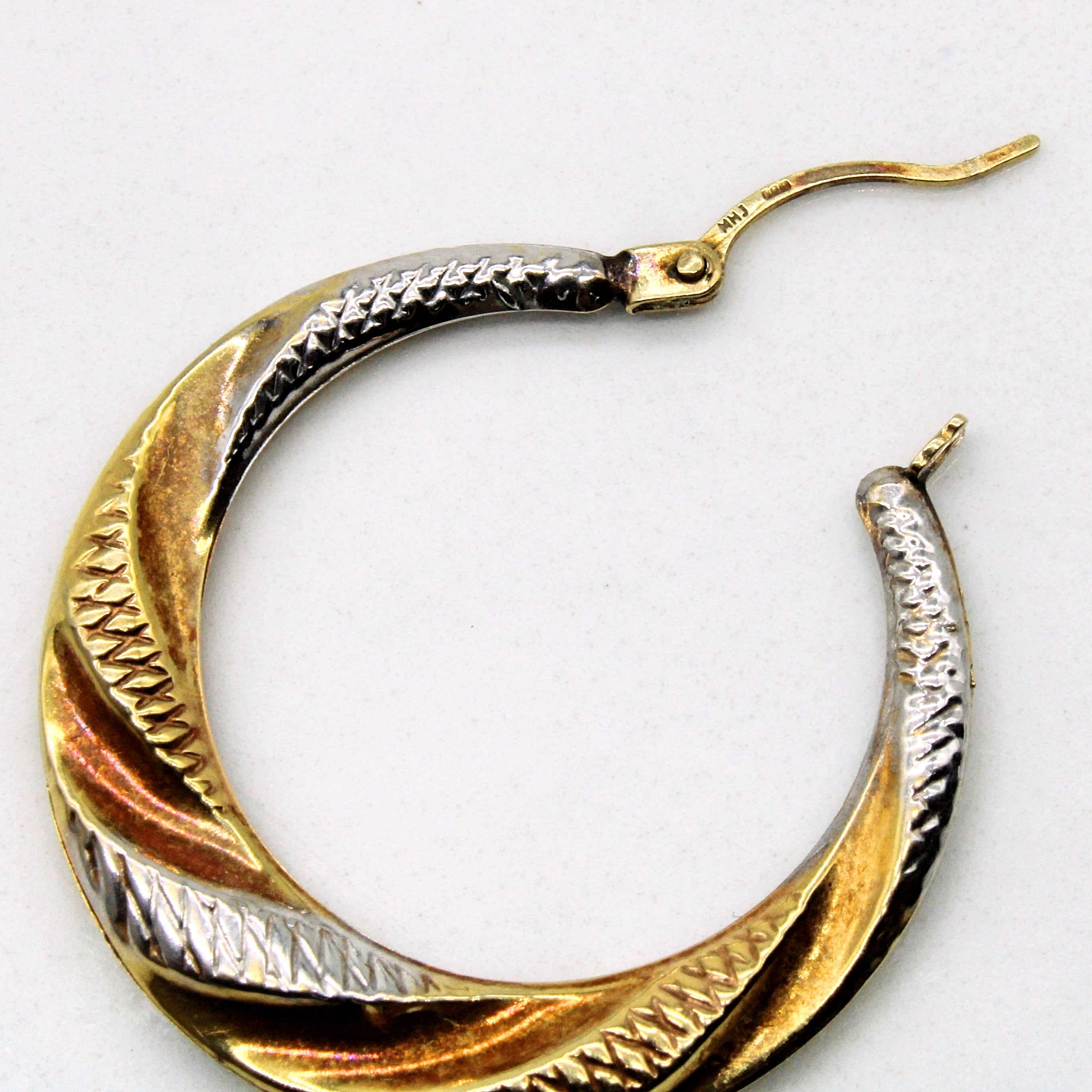 Tri Tone Gold Hoop Earrings |