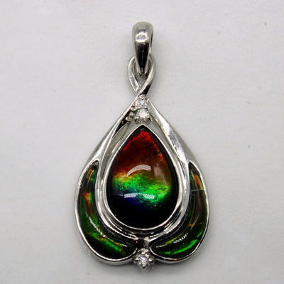 Ammolite & Diamond Pendant | 3.70ctw, 0.03ctw |
