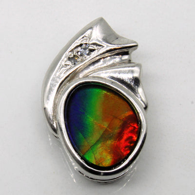 Ammolite & Diamond Pendant | 1.90ct, 0.04ctw |
