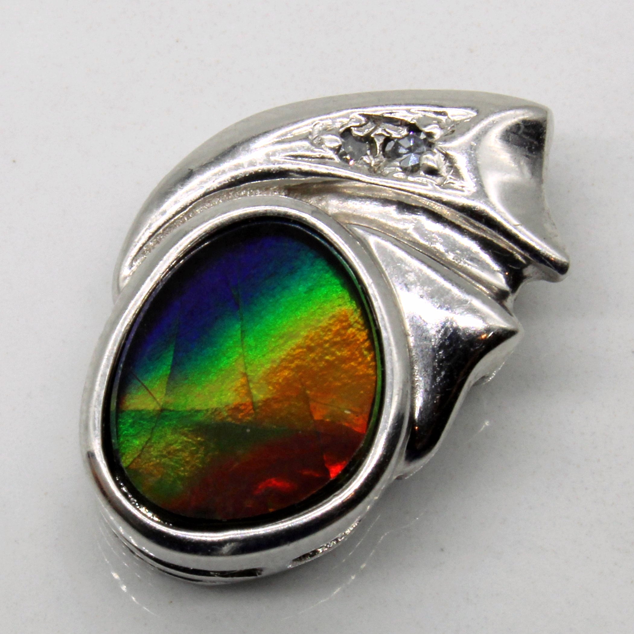 Ammolite & Diamond Pendant | 1.90ct, 0.04ctw |