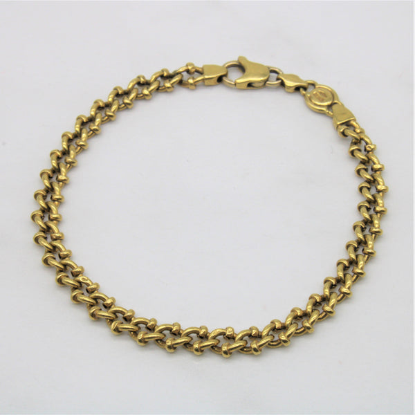 Unique Yellow Gold Link Bracelet | 7.5