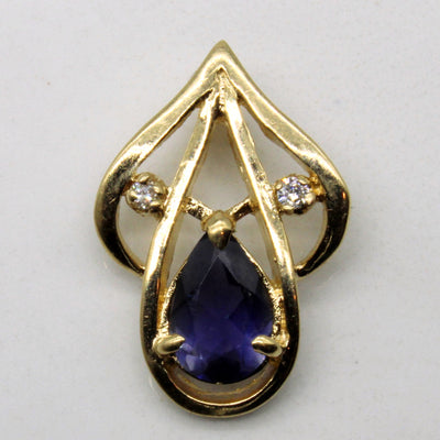 Iolite & Diamond Pendant | 0.46ct, 0.02ctw |