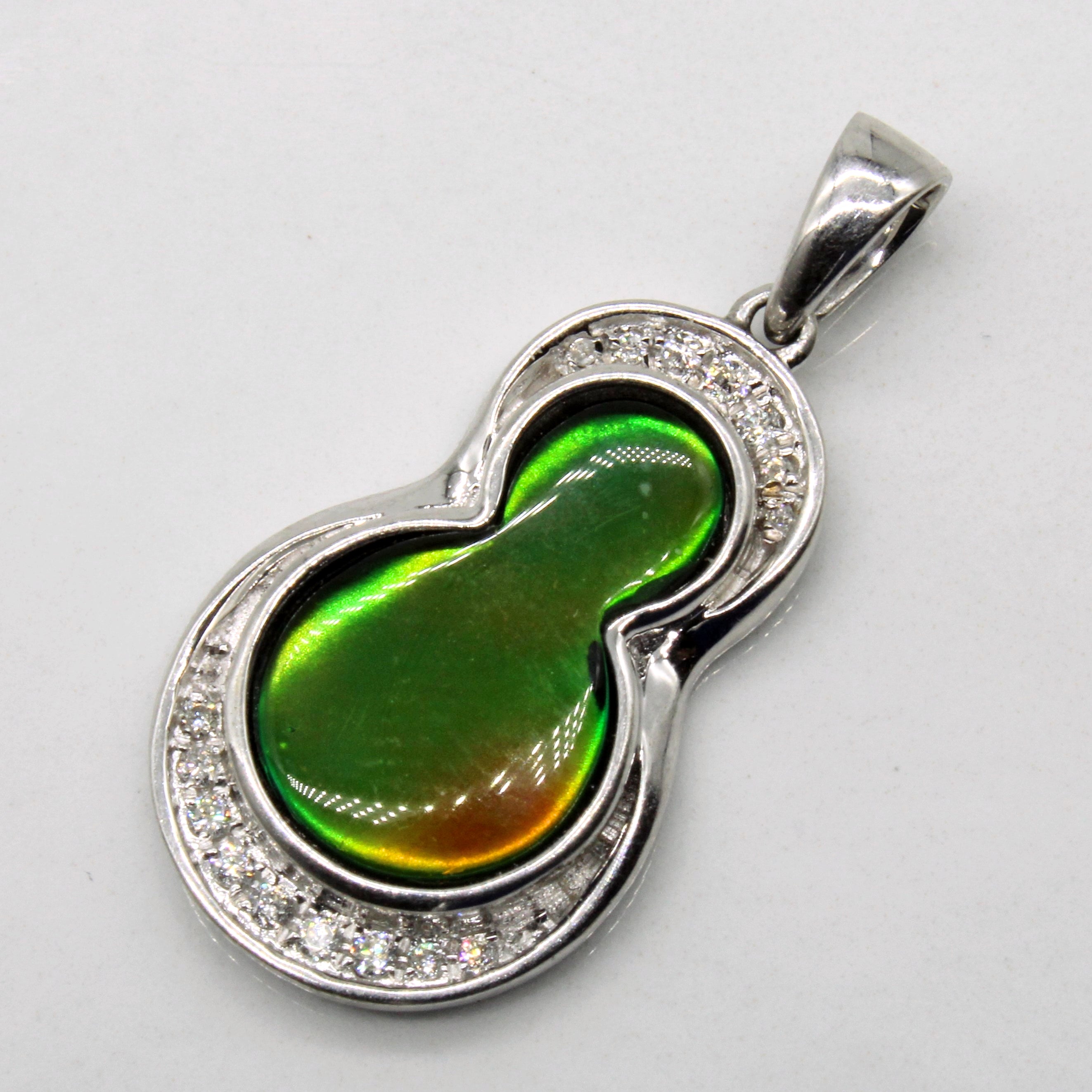 Ammolite & Diamond Pendant | 1.85ct, 0.12ctw |