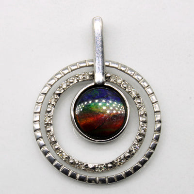 Ammolite & Diamond Pendant | 1.00ct, 0.07ctw |